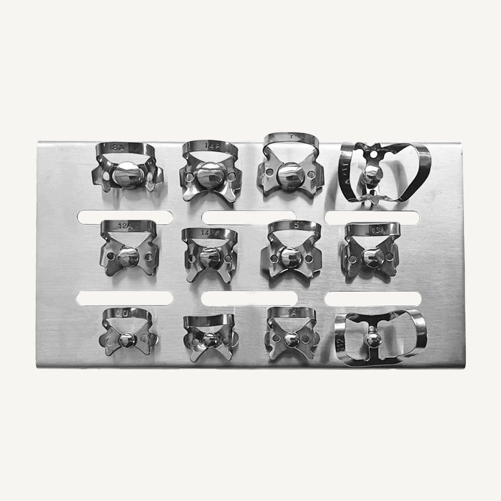 Rubber Dam Clamp Organizing Board With Clamps