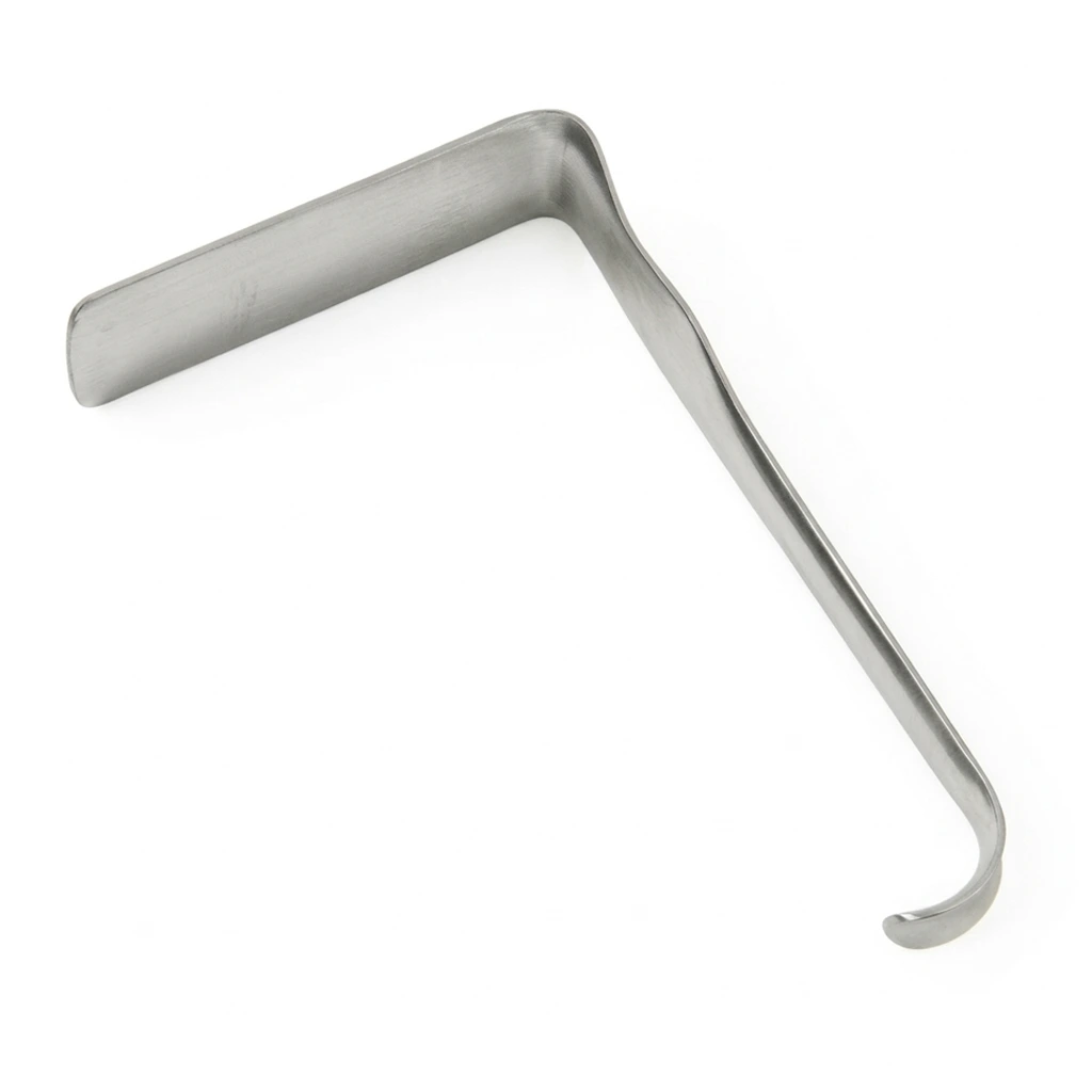 Single-ended Jackson vaginal retractor with flat blade for gynaecological examinations and surgical tissue exposure.