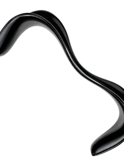 Double-Ended Sims ebonized vaginal retractor with non-reflective matte black coating for laser procedures.